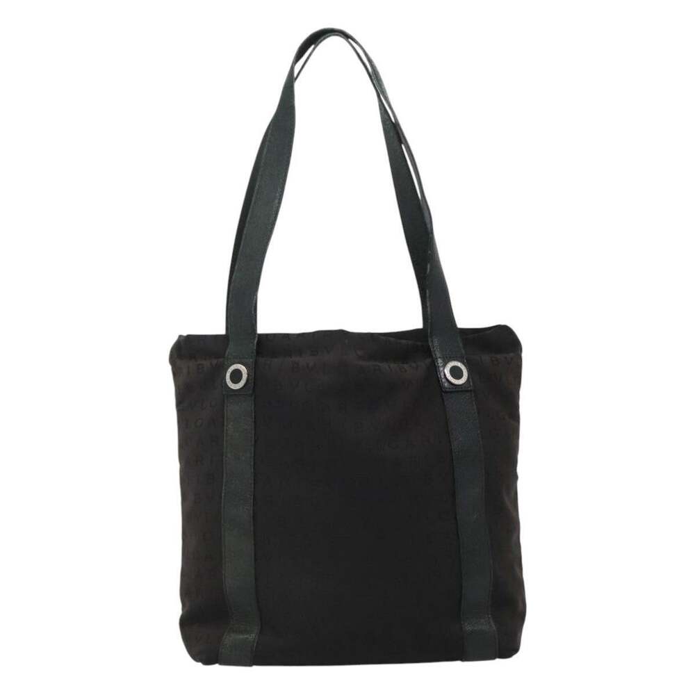 Bvlgari Canvas Leather Tote Bag Black